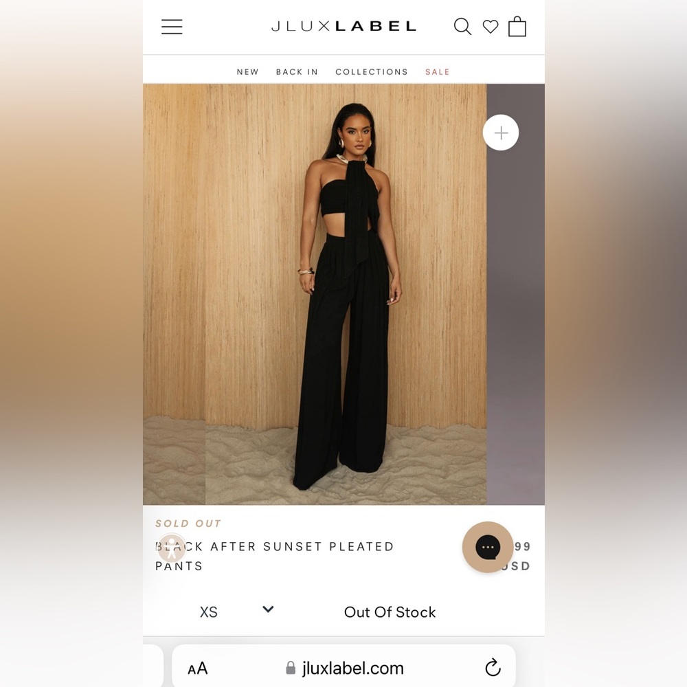 JLuxlabel Linen Wide Leg Pants and Bandeau Top Set